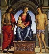 Madonna with Child Enthroned between Saints John the Baptist and Sebastian